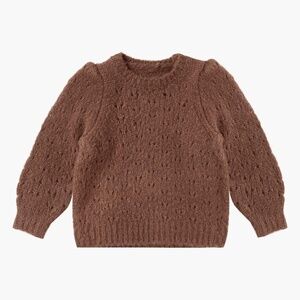 Rylee + Cru • Brown Balloon Girls Wool Sweater • Size 6-7Y